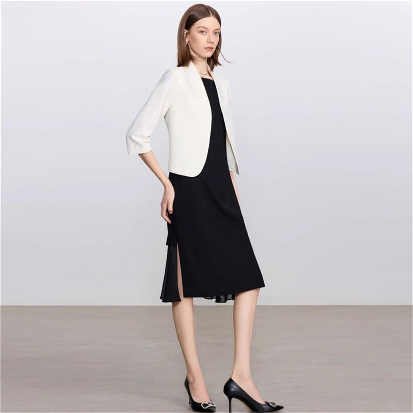 Collarless Vest Suit Set