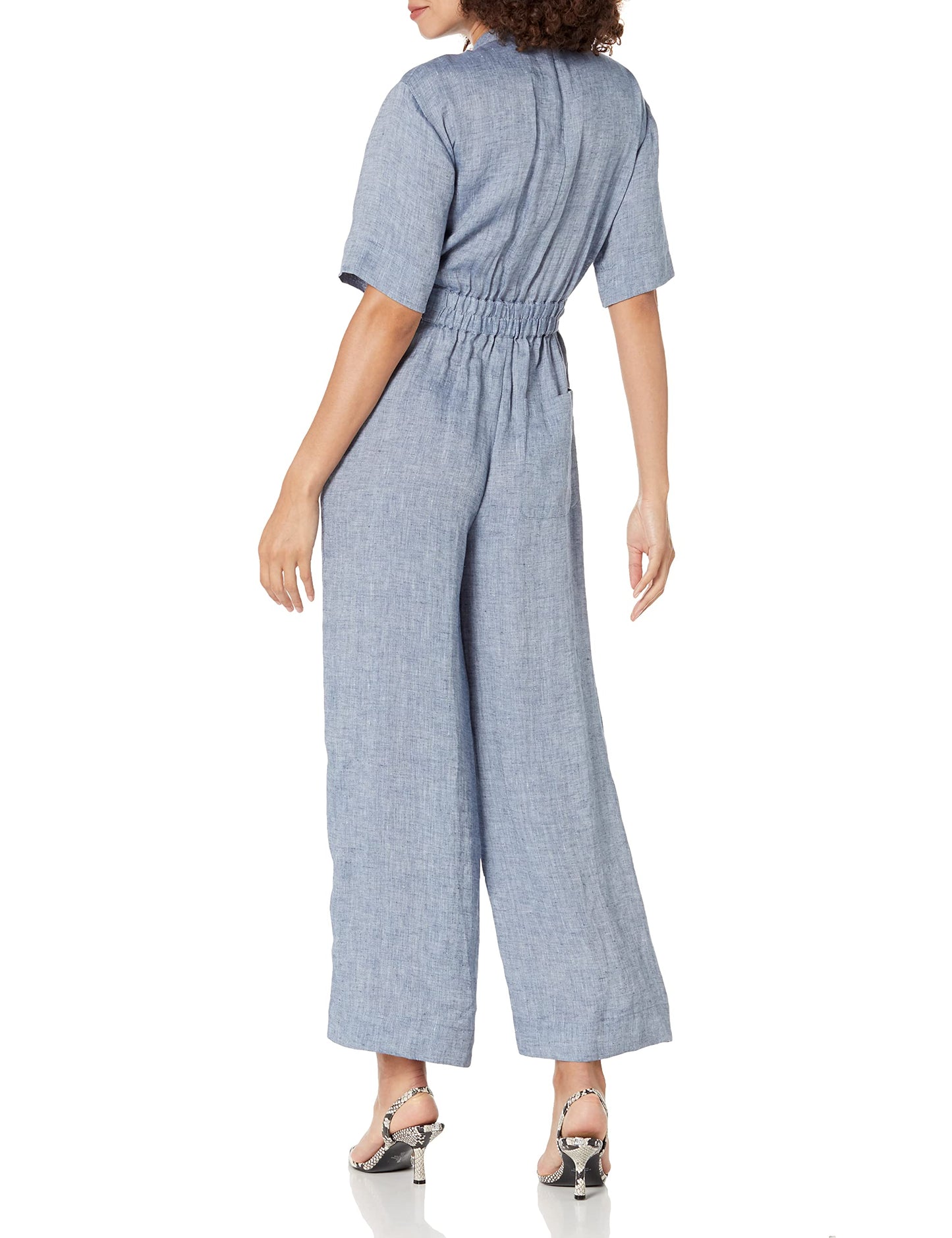 Drape Chambray Patch Pocket Jumpsuit