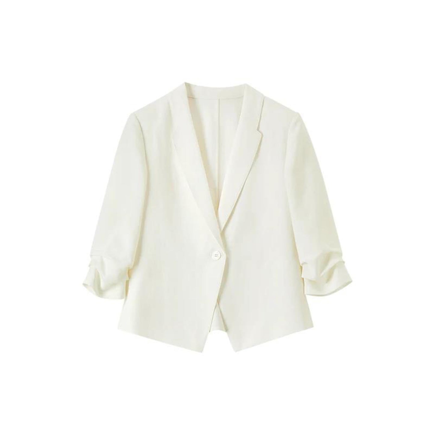 Flat Collar One-Button Cropped Blazer Jacket