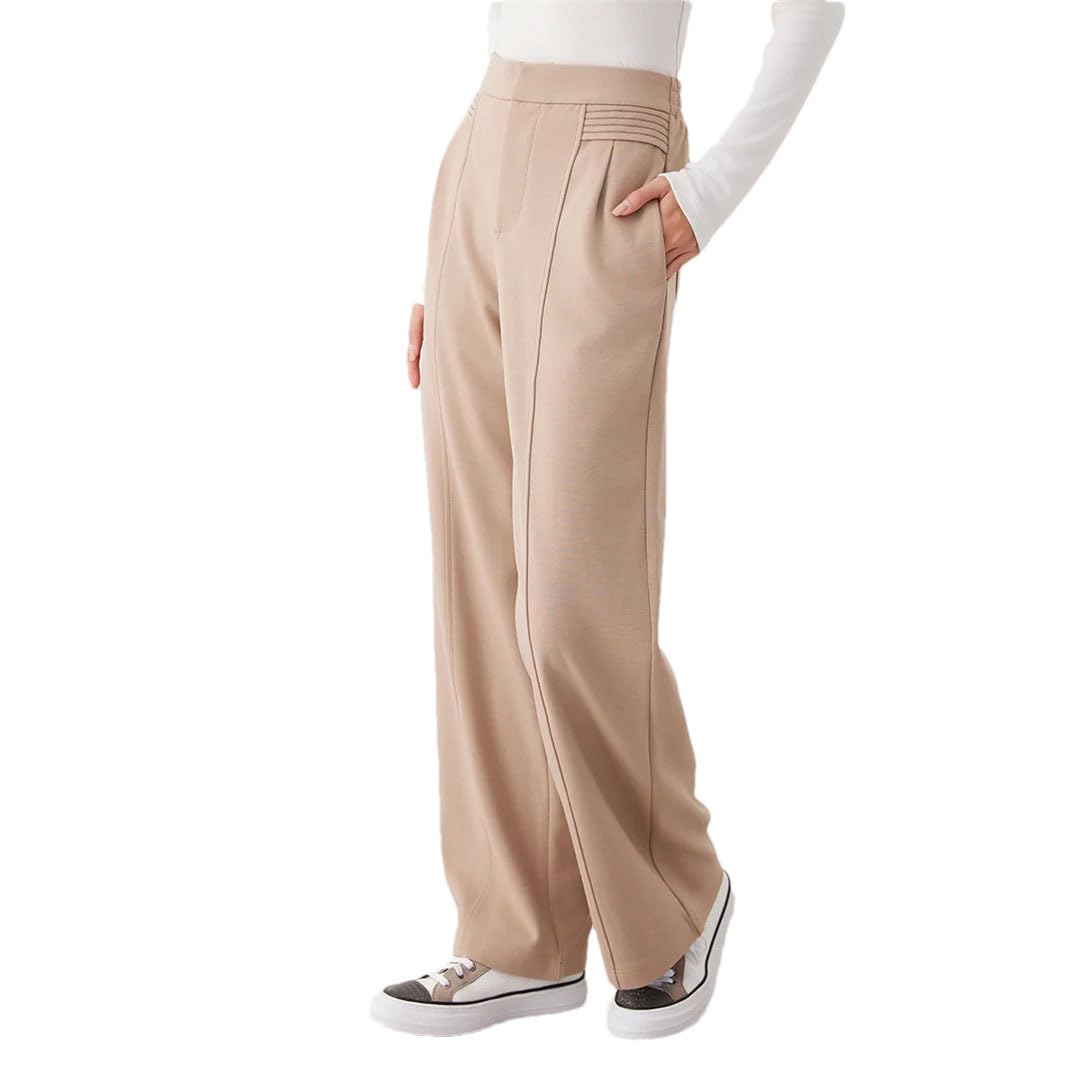 Khaki Straight Leg Trousers