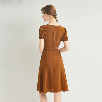 Lace-Up Midi Dress