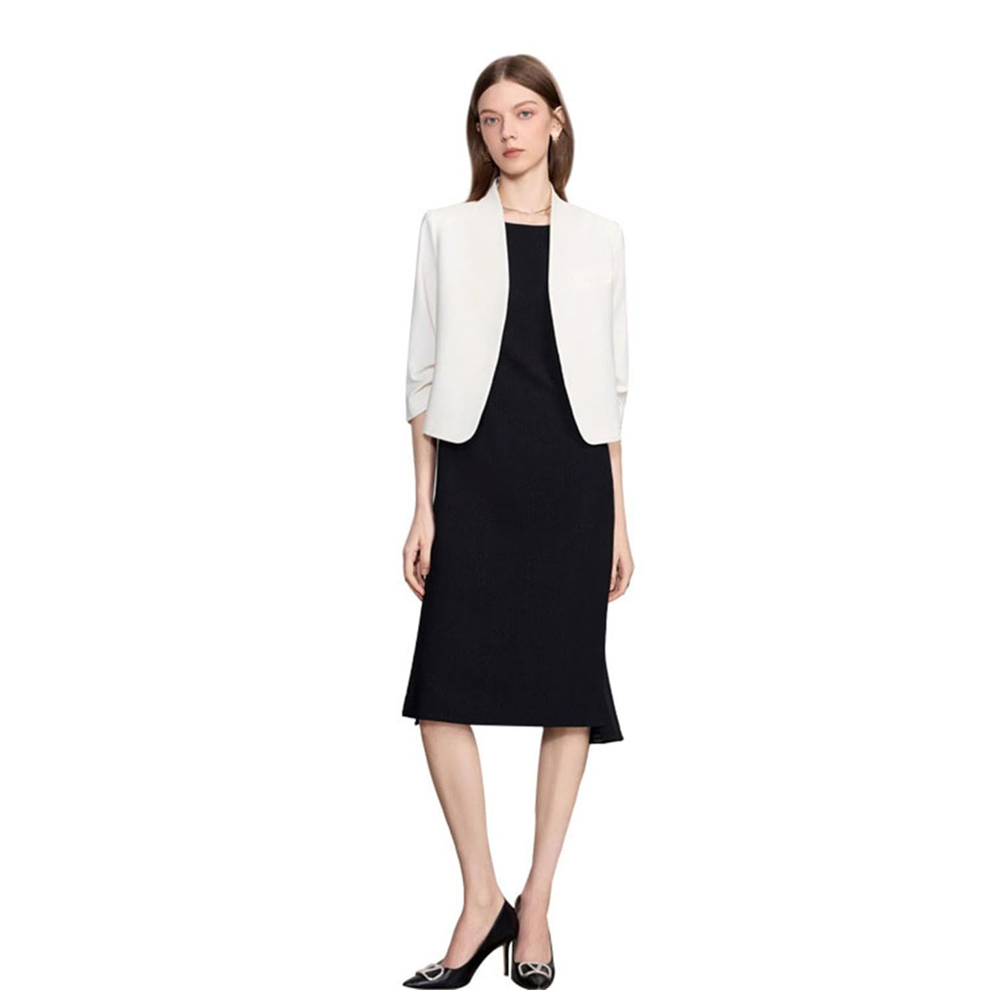 Collarless Vest Suit Set