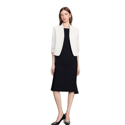 Collarless Vest Suit Set