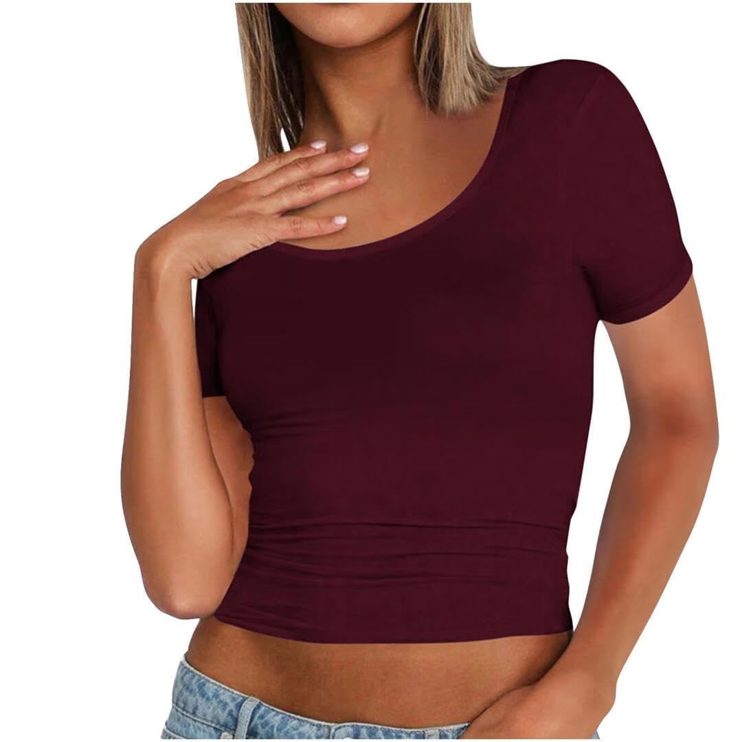 Slim Fit Crop Short Sleeve Tee
