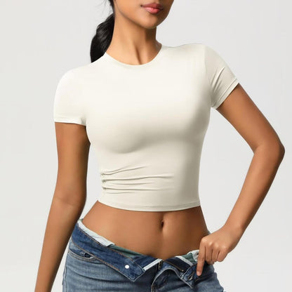 Slim Fit Crop Short Sleeve Tee