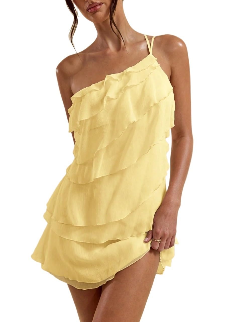 Solid Color Mini Beach Dress