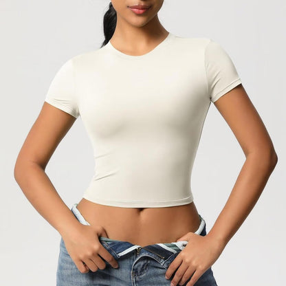 Slim Fit Crop Short Sleeve Tee