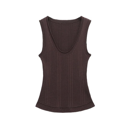 O-Neck Sleeveless Knit Tank Top