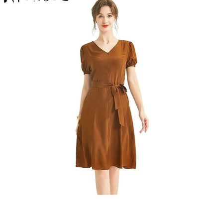 Lace-Up Midi Dress
