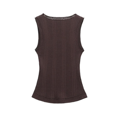O-Neck Sleeveless Knit Tank Top
