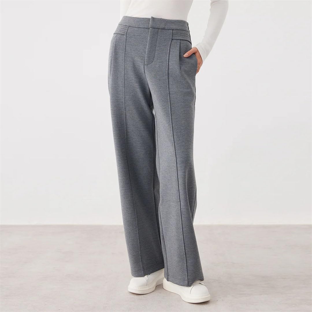 Khaki Straight Leg Trousers