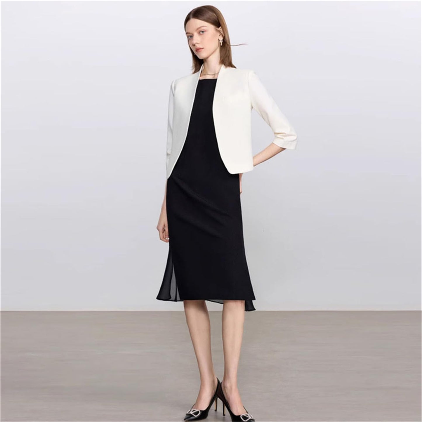 Collarless Vest Suit Set