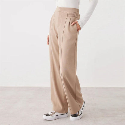 Khaki Straight Leg Trousers