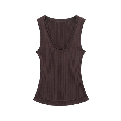 O-Neck Sleeveless Knit Tank Top