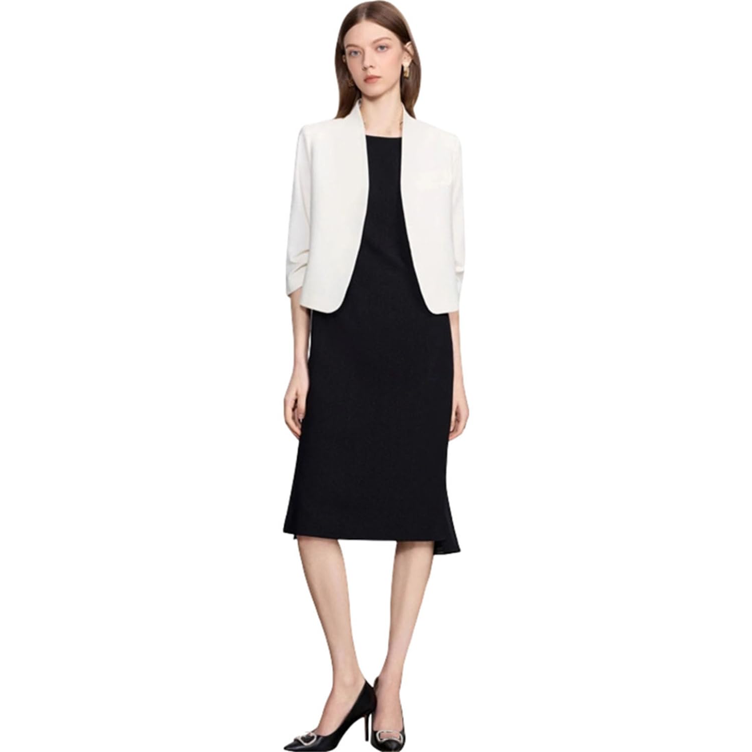 Collarless Vest Suit Set