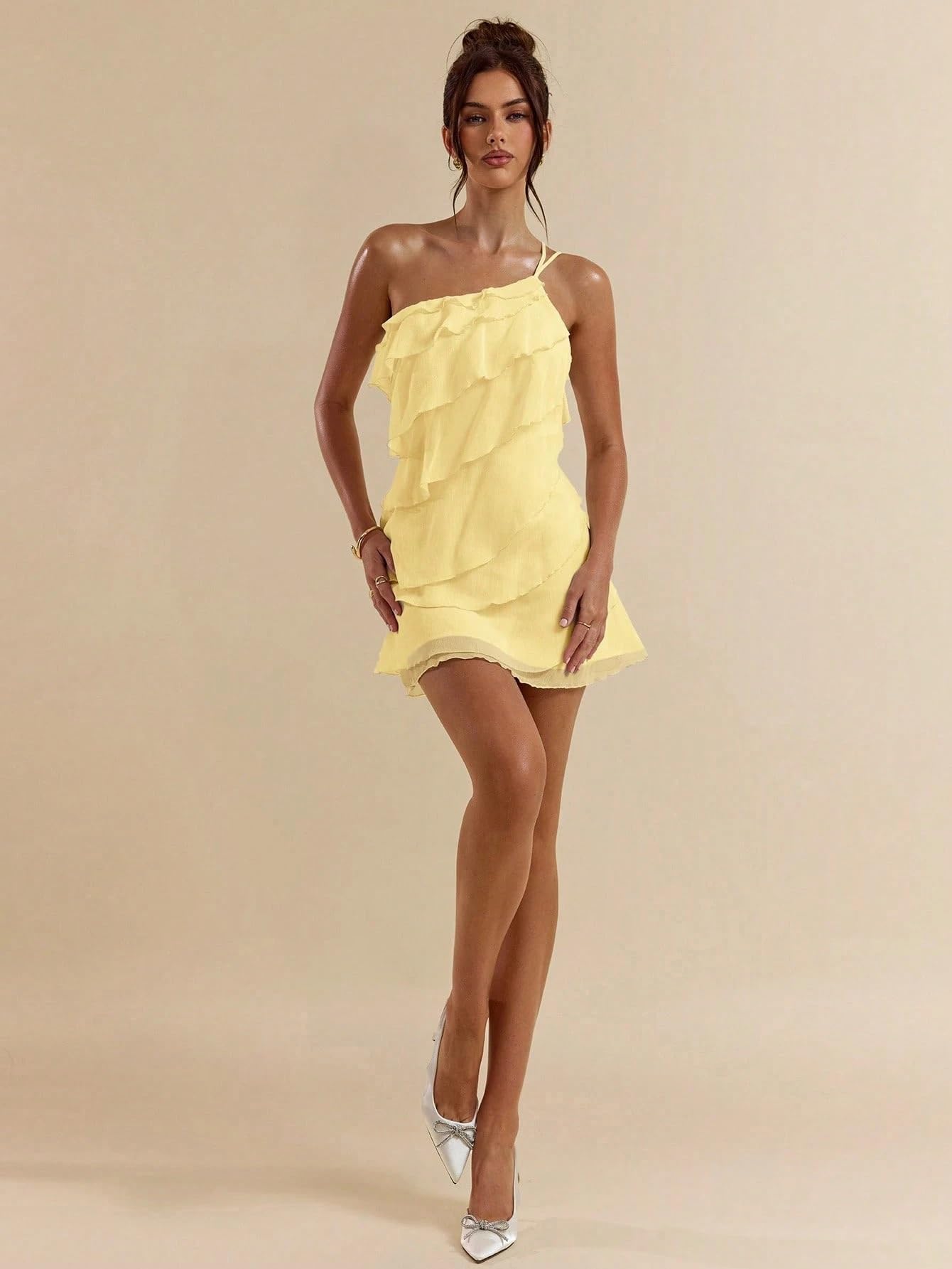 Solid Color Mini Beach Dress