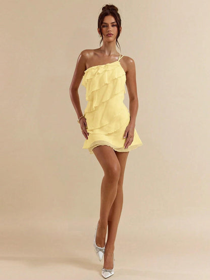 Solid Color Mini Beach Dress