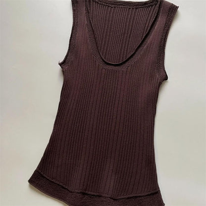O-Neck Sleeveless Knit Tank Top