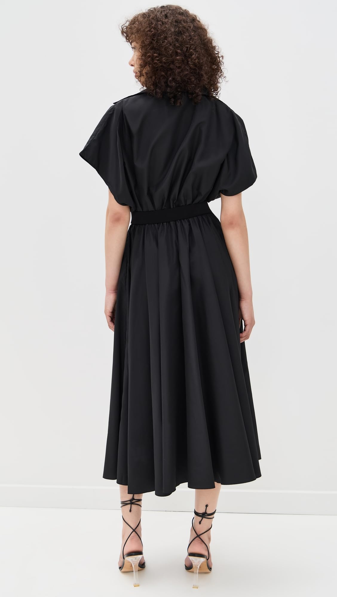 Belted Flared Midi Shirt Dress
