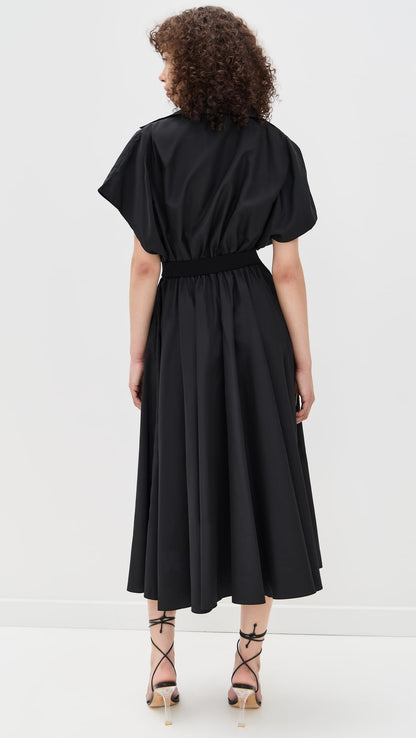 Belted Flared Midi Shirt Dress