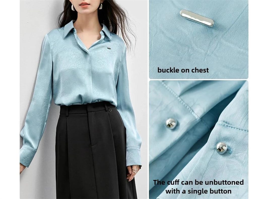 Textured V-Neck Long-Sleeve Blouse
