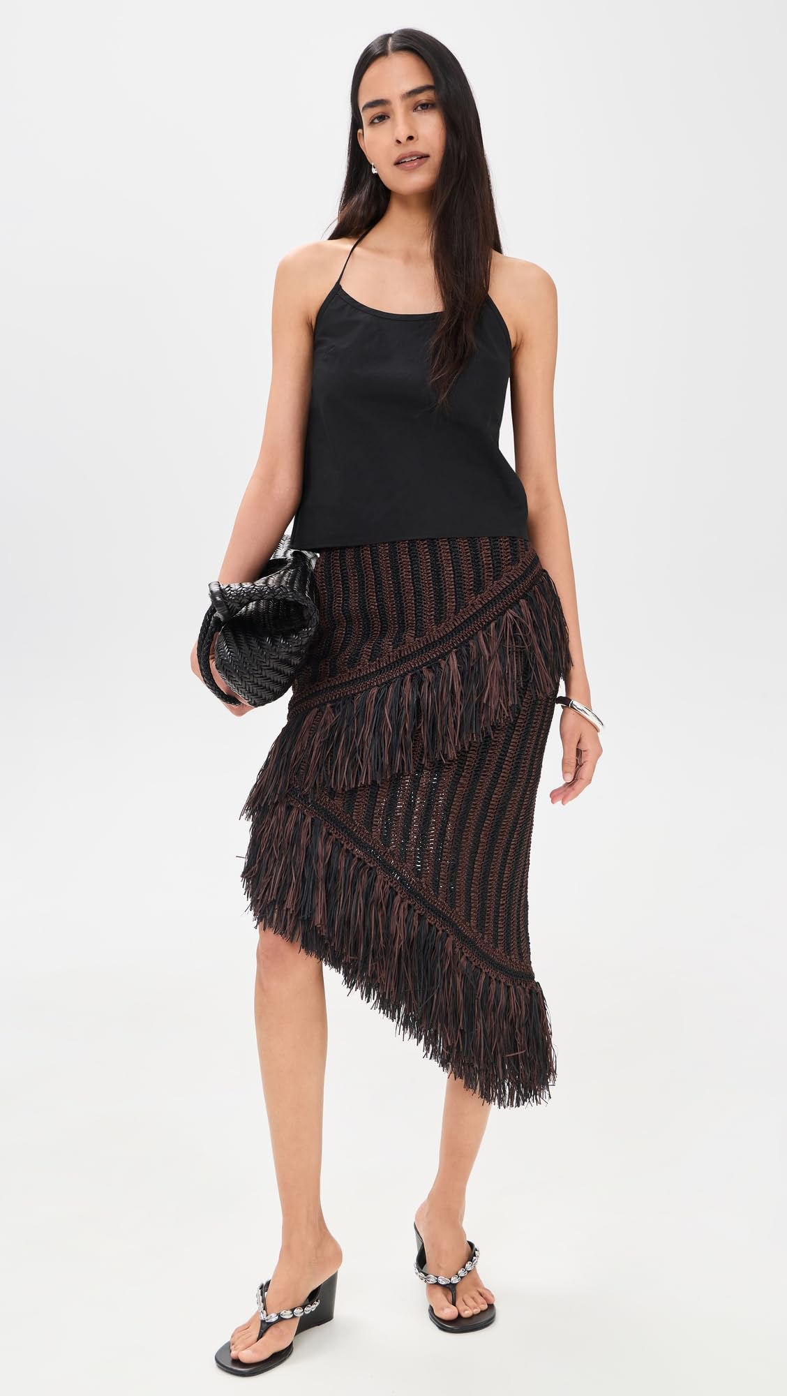 Two-Tone Midi Skirt