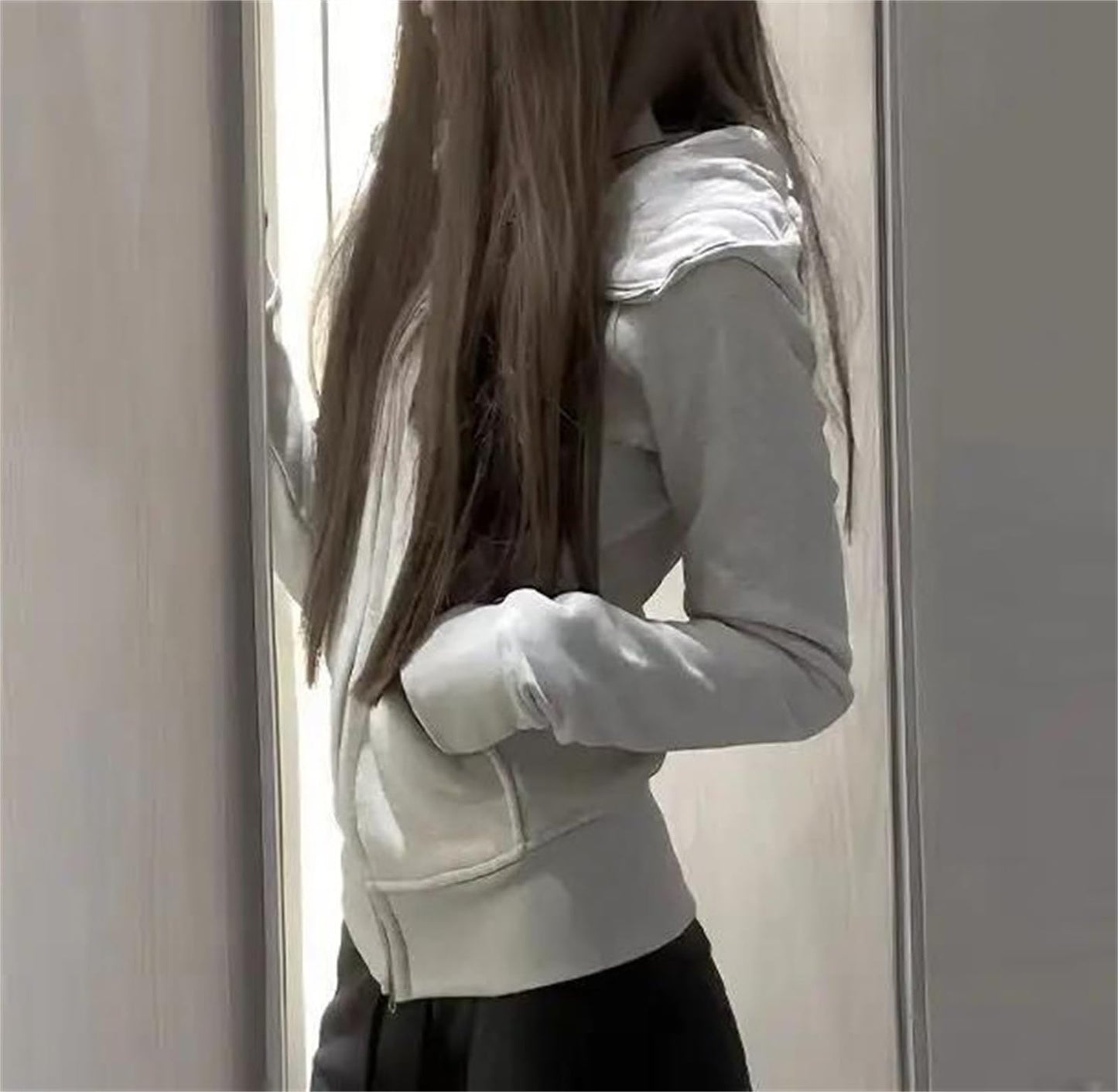 Zip Up Hooded Slim Fit Hoodie Jacket