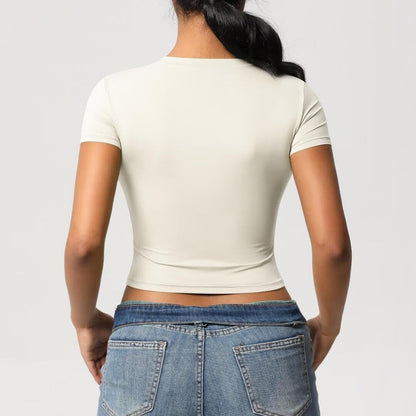 Slim Fit Crop Short Sleeve Tee