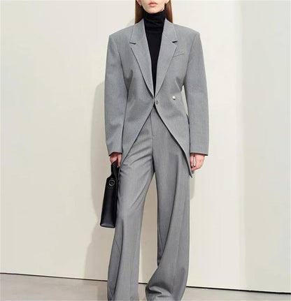 Slim Fit Vintage Long Blazer Coat