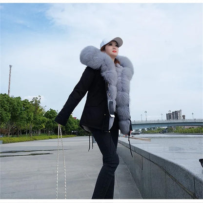 Faux Fur Collar Winter Coat