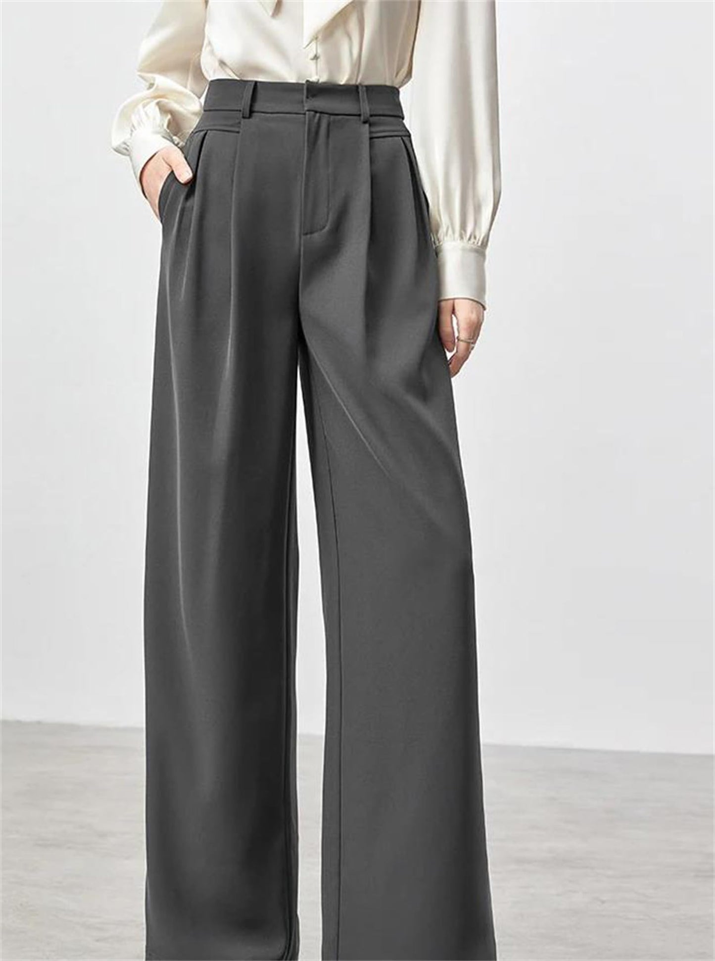 Wide Leg Full Length Straight Pants