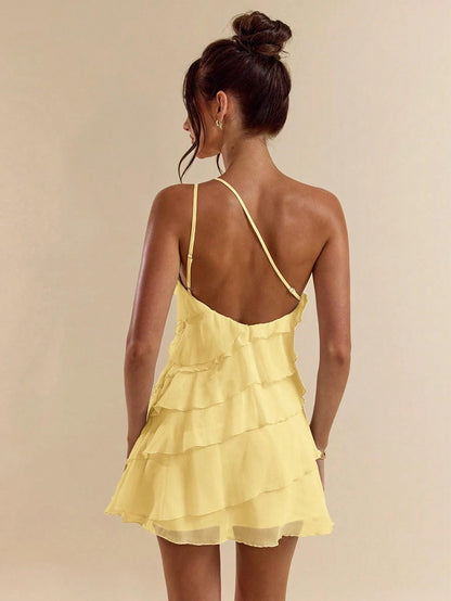Solid Color Mini Beach Dress