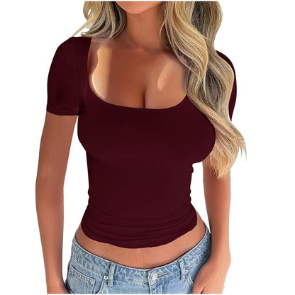 Slim Fit Crop Short Sleeve Tee