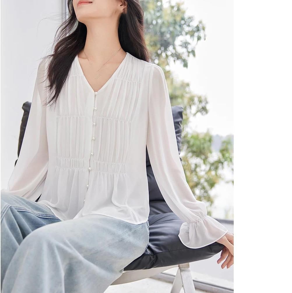 Classic Chiffon Button Down Shirt