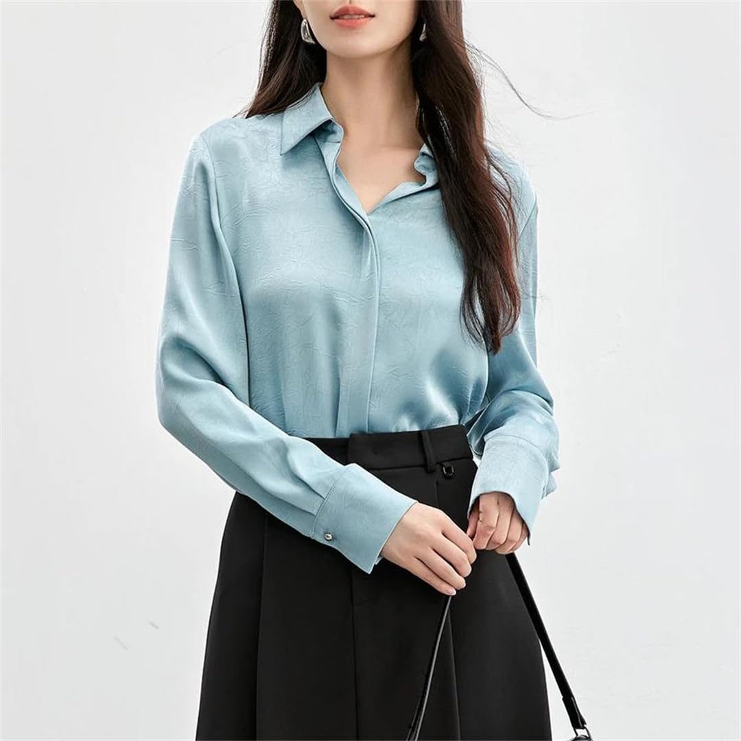Textured V-Neck Long-Sleeve Blouse