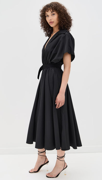 Belted Flared Midi Shirt Dress