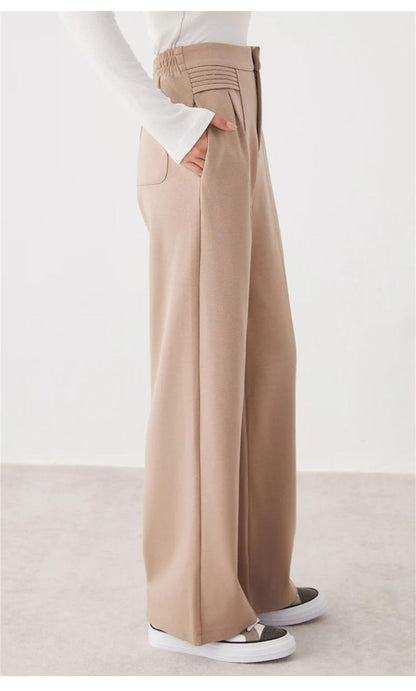 Khaki Straight Leg Trousers