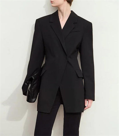 Slim Fit Vintage Long Blazer Coat