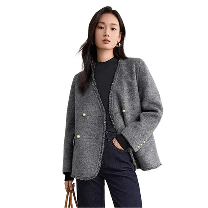 V-Neck Loose Fit Winter Coat