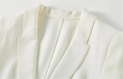 Flat Collar One-Button Cropped Blazer Jacket