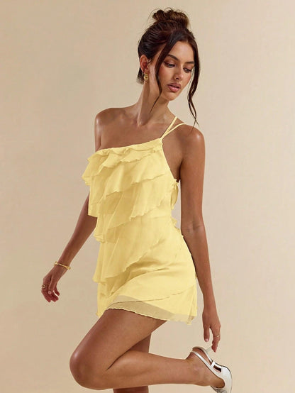 Solid Color Mini Beach Dress