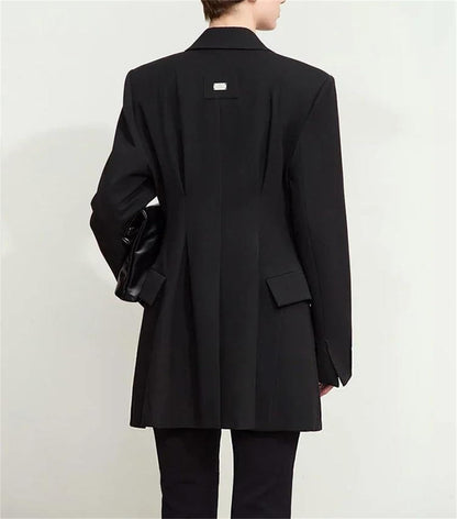 Slim Fit Vintage Long Blazer Coat