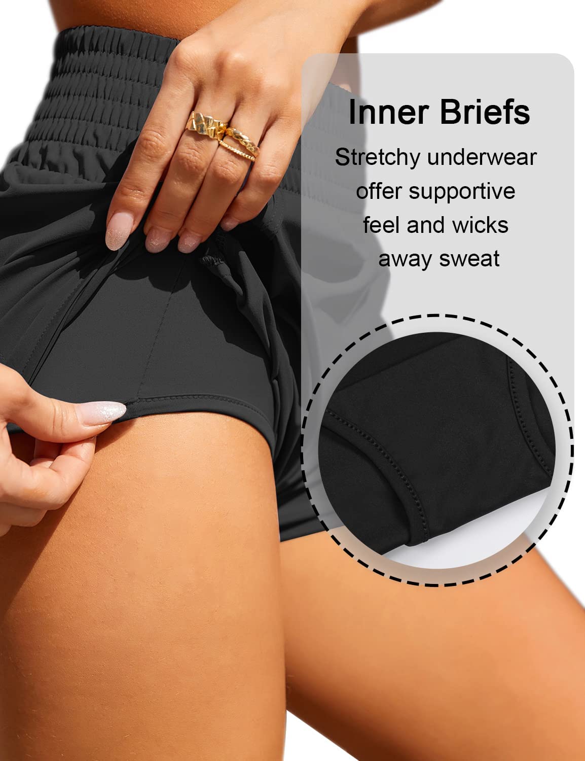 High Waist Athletic Running Shorts with Pocket