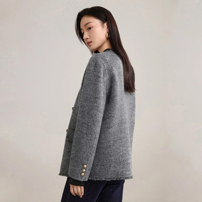 V-Neck Loose Fit Winter Coat