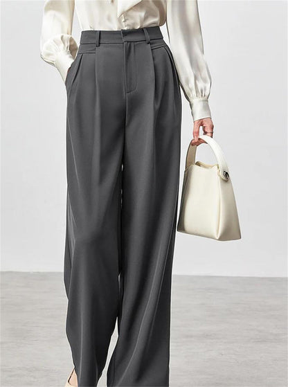 Wide Leg Full Length Straight Pants