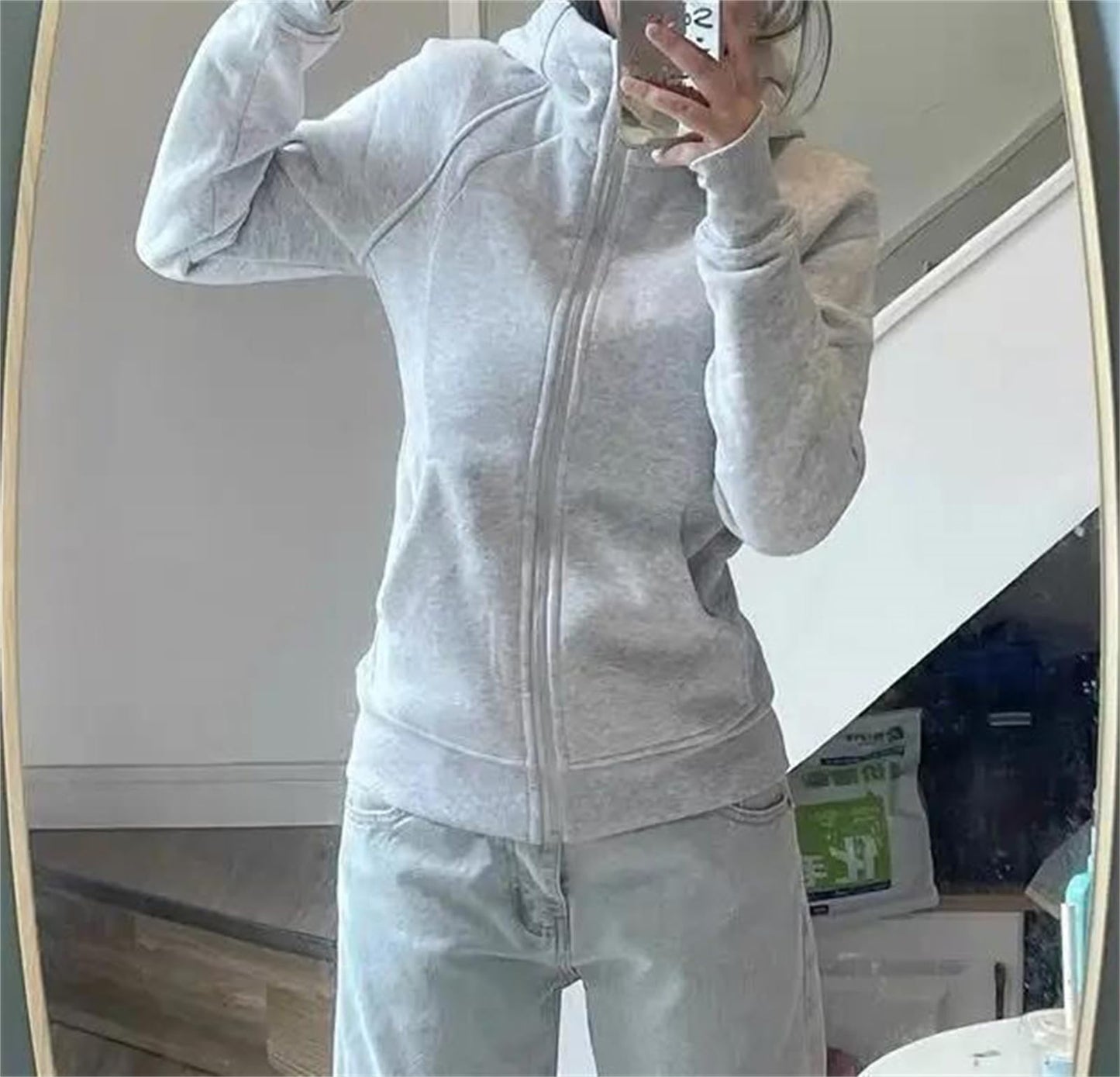 Zip Up Hooded Slim Fit Hoodie Jacket