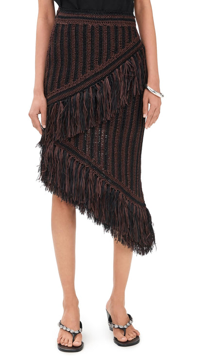 Two-Tone Midi Skirt