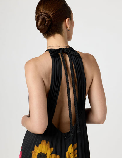 Leona Black Multi Midi Dress