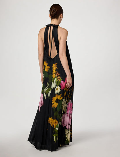 Leona Black Multi Midi Dress