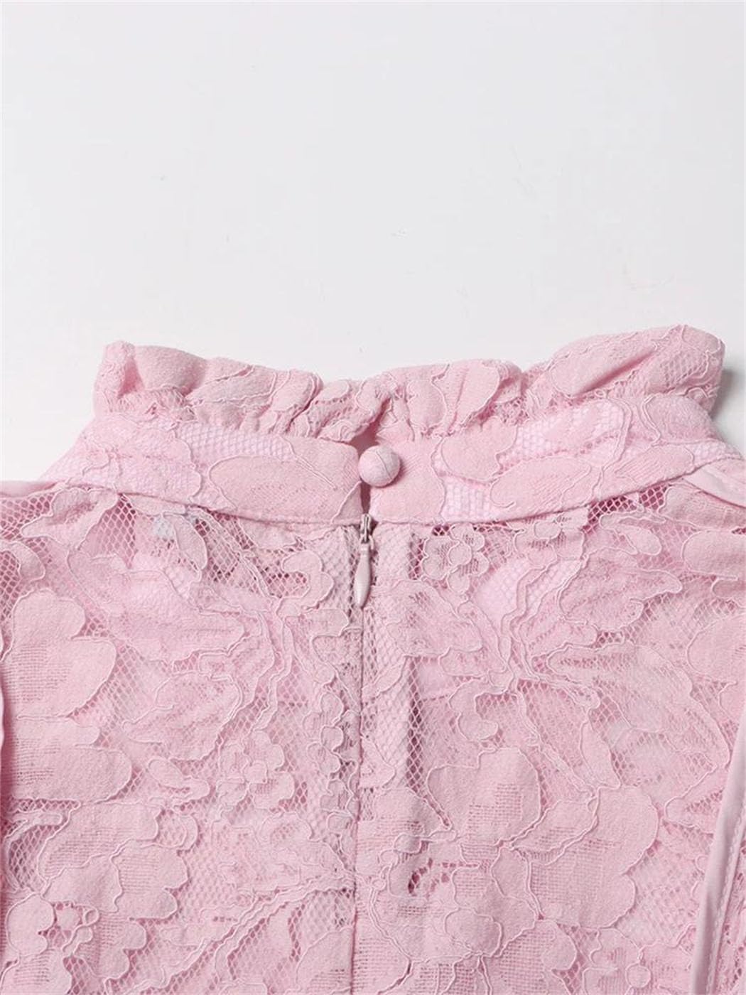 Stand Collar Flare Sleeve Embroidered Waist Dress